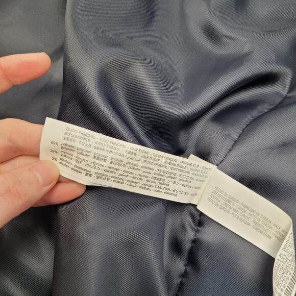 Zara Man navy blue tailored pea coat trench jacket full zip high collar - Picture 14 of 15